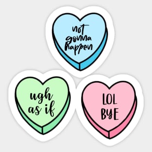 Valentine’s Day Candy Conversation Hearts Sassy Sticker